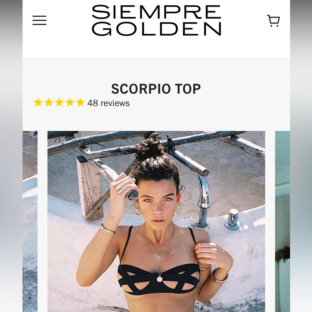 Siempre Golden Scorpio Top Size Large NWOT